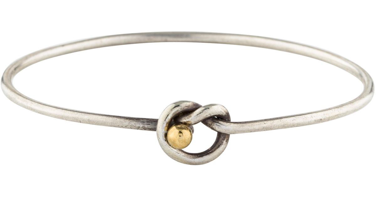 Lyst Tiffany Co Two Tone Knot Bracelet Yellow In Metallic