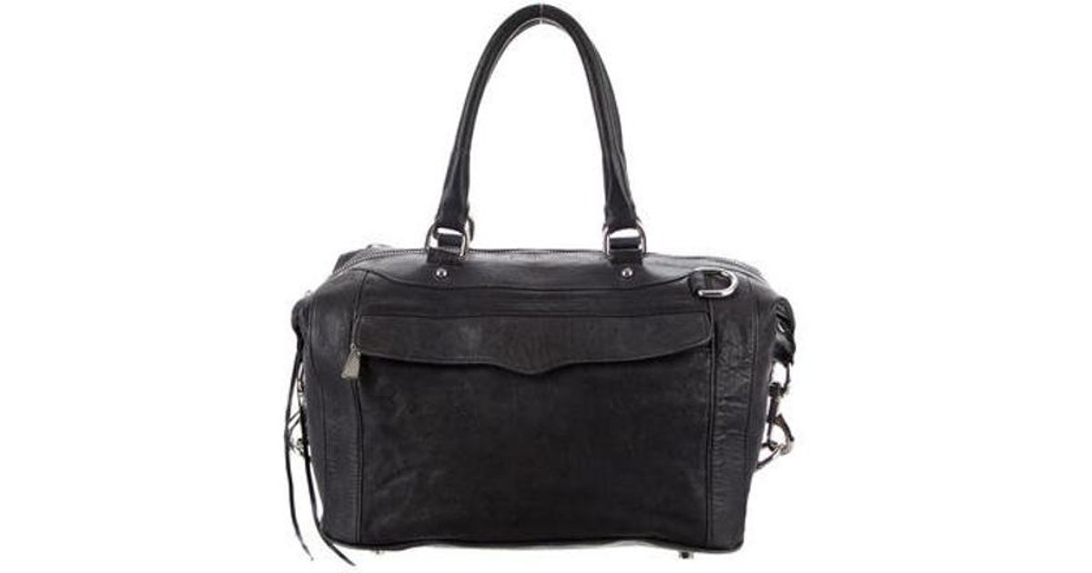 Lyst Rebecca Minkoff Leather Morning After Bag Navy In Metallic