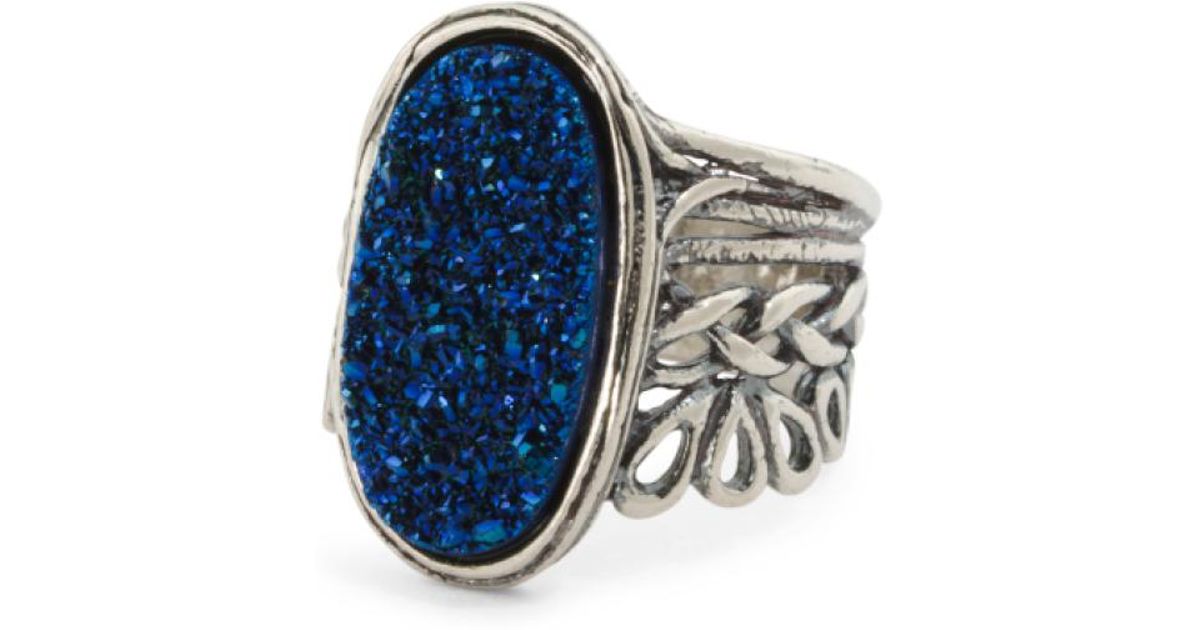 Lyst Tj Ma Made In Israel Sterling Silver Blue Drusy Quartz Ring Lyst Tj Ma Made In Israel Sterling Silver Blue Drusy Quartz Ring