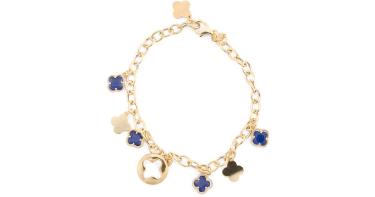 Lyst Tj Ma Made In Italy Gold Plated Sterling Silver Quatrefoil Lyst Tj Ma Made In Italy Gold Plated Sterling Silver Quatrefoil Charm Bracelet Metallic