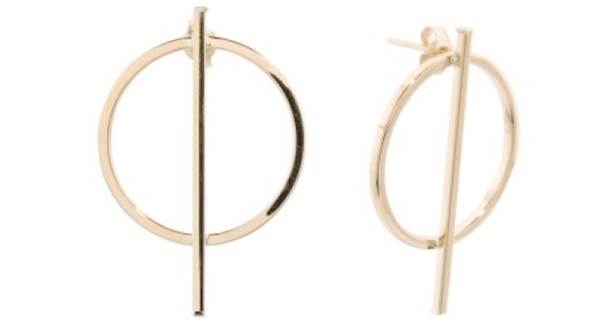 Lyst Tj Ma Made In Italy 14k Gold Bar And Circle Earrings Lyst Tj Ma Made In Italy 14k Gold Bar And Circle Earrings Metallic