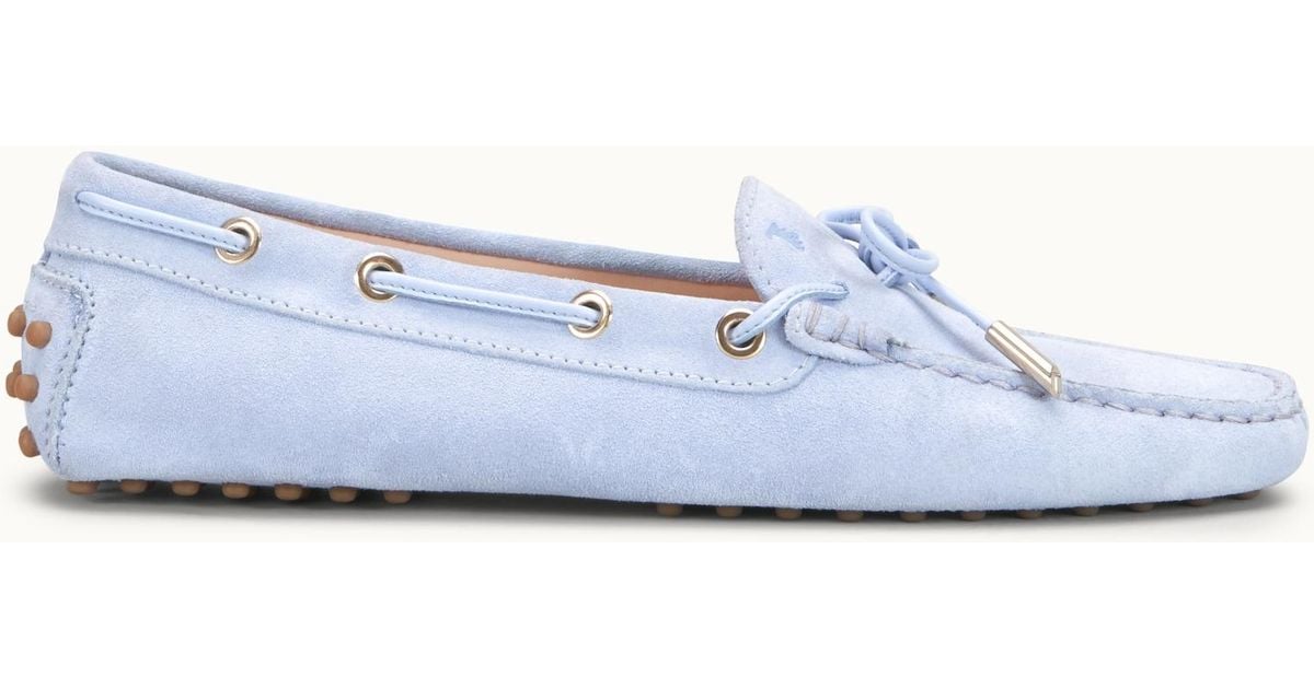 Tod's Suede Gommino Driving Shoes in Light Blue (Blue) - Lyst