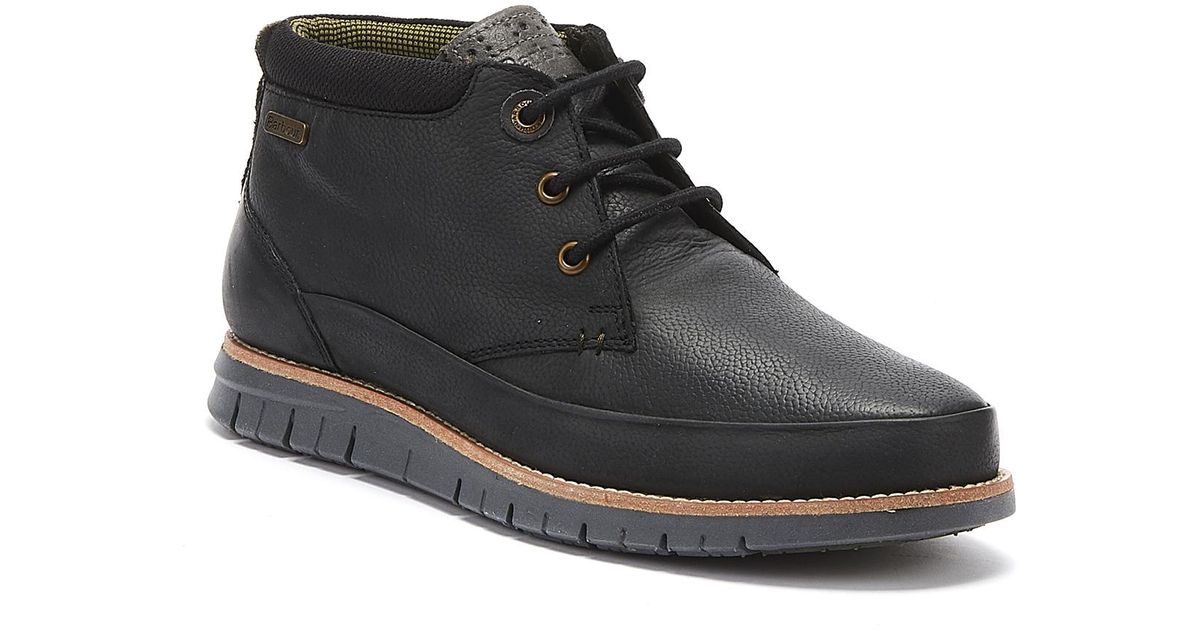 Barbour Leather Nelson Mens Black Boots for Men - Lyst