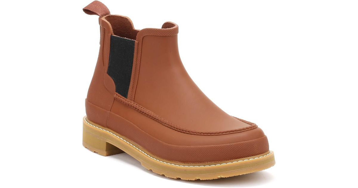 Lyst - Hunter Original Mens Brown Sienna Mock Toe Chelsea Wellington ...