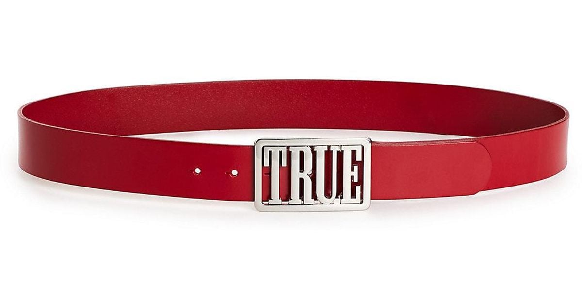 True Religion True Buckle Belt in Red for Men - Lyst