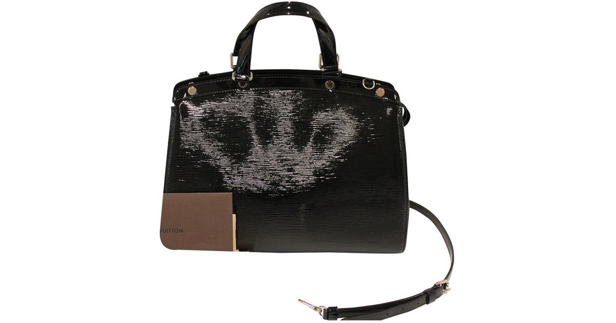 Lyst Louis Vuitton Pre Owned Bréa Patent Leather Bag In Black