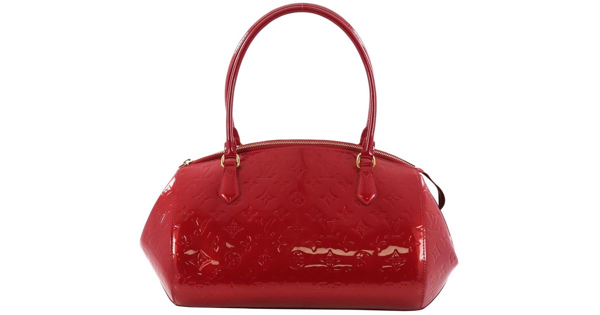Lyst Louis Vuitton Patent Leather Handbag In Red