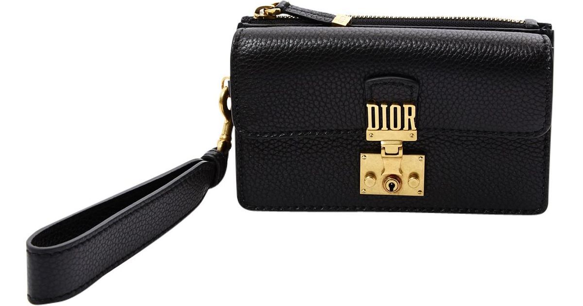 Lyst Dior Addict Leather Clutch Bag In Black