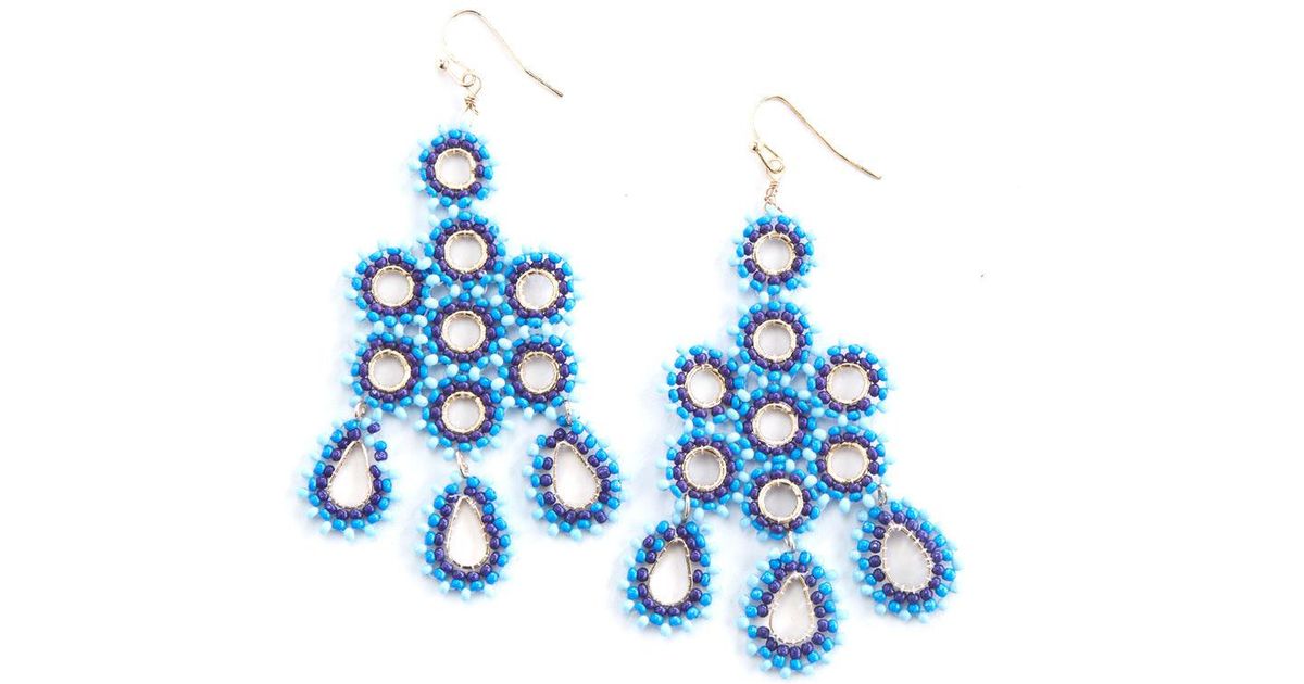 Lyst Vineyard Vines Beaded Chandelier Earrings In Blue