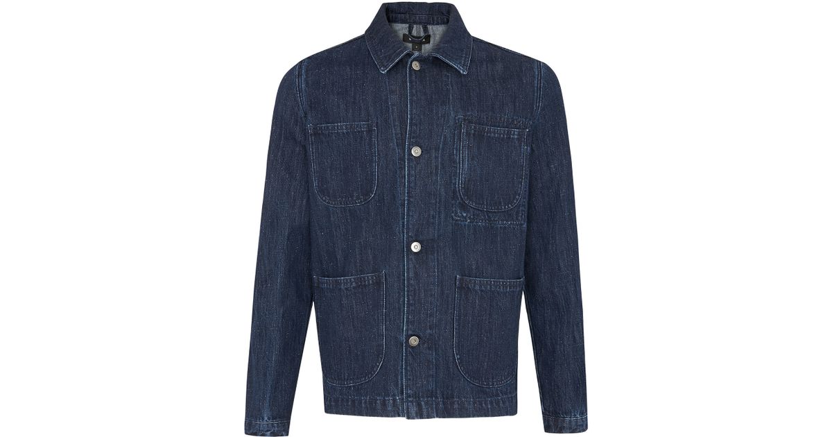 Whistles Utility Denim Jacket in Blue for Men Lyst