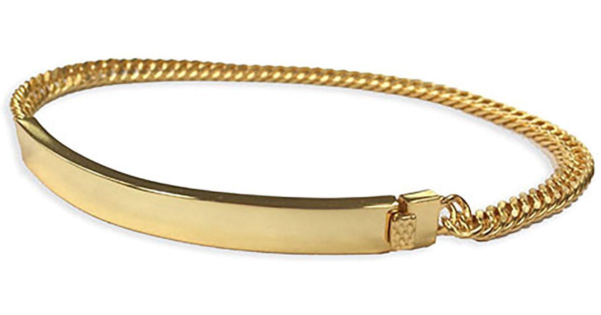 Lyst Serge Denimes Gold Id Bracelet In Metallic For Men