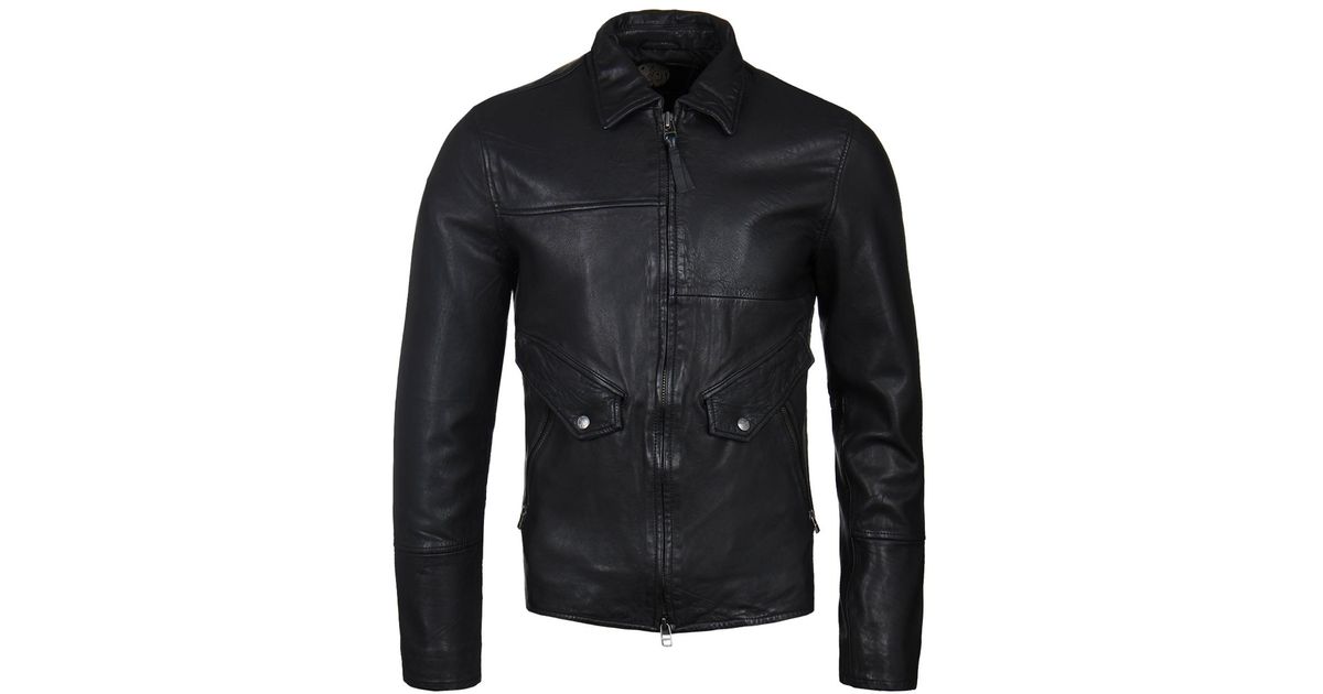 Pretty Green Jennetts Black Leather Jacket In For Men Lyst