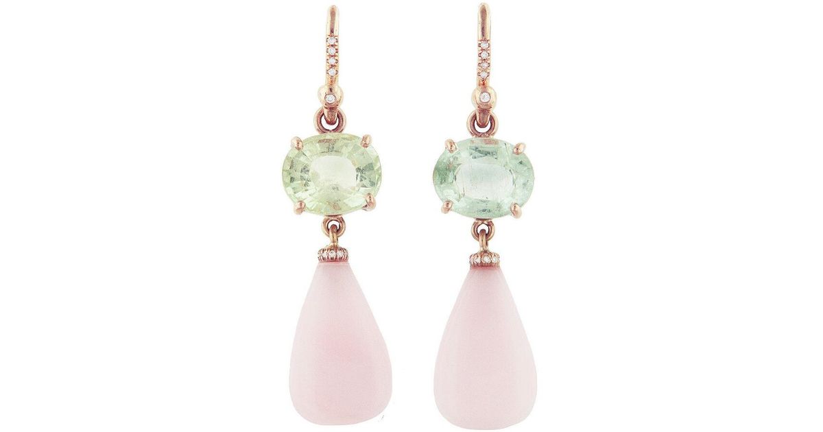 Lyst Irene Neuwirth Tourmaline And Pink Opal Earrings In