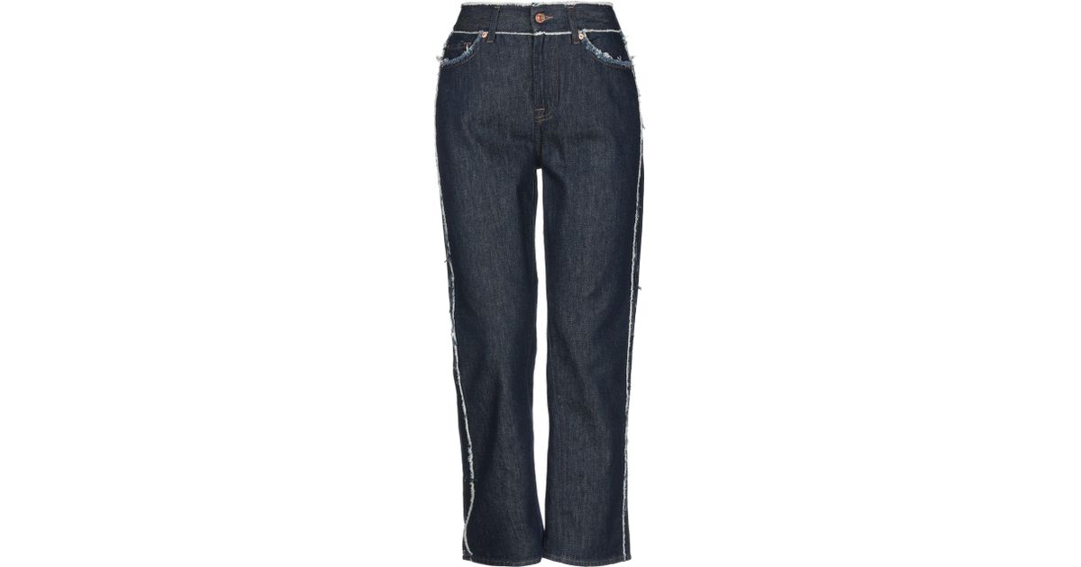 7 For All Mankind Denim Trousers in Blue - Lyst