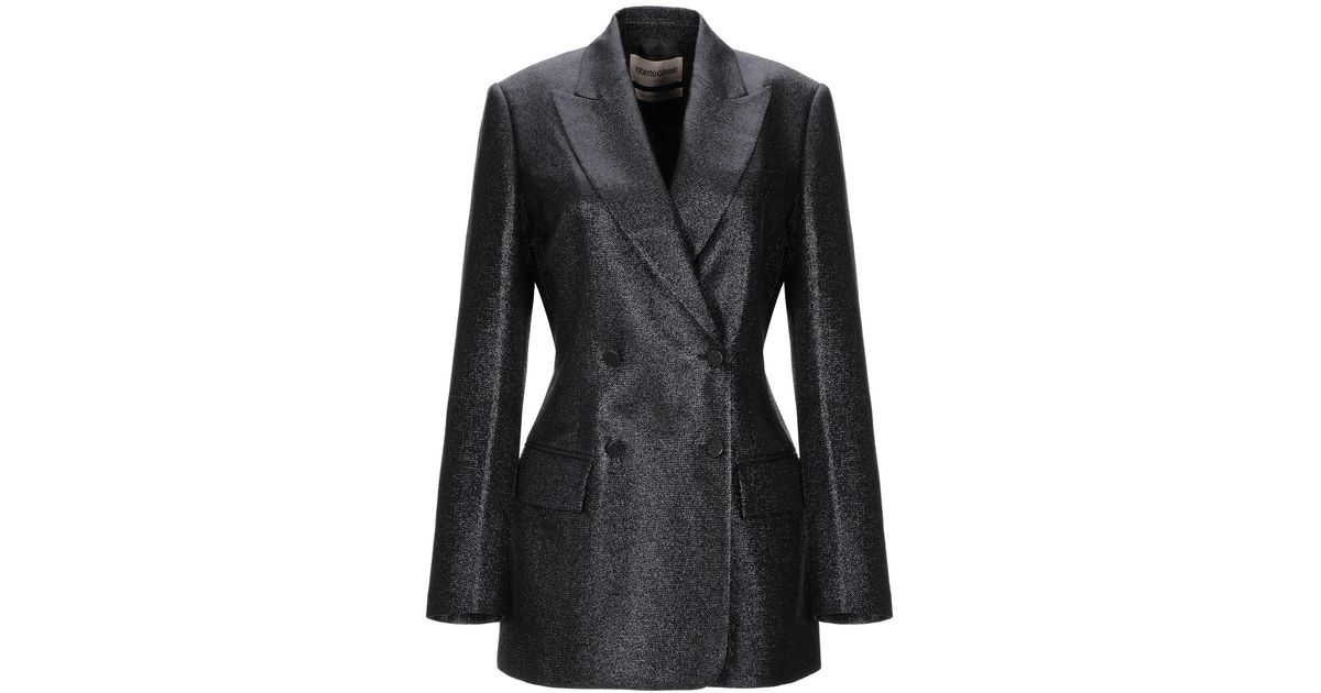 Roberto Cavalli Wool Blazer in Black - Lyst