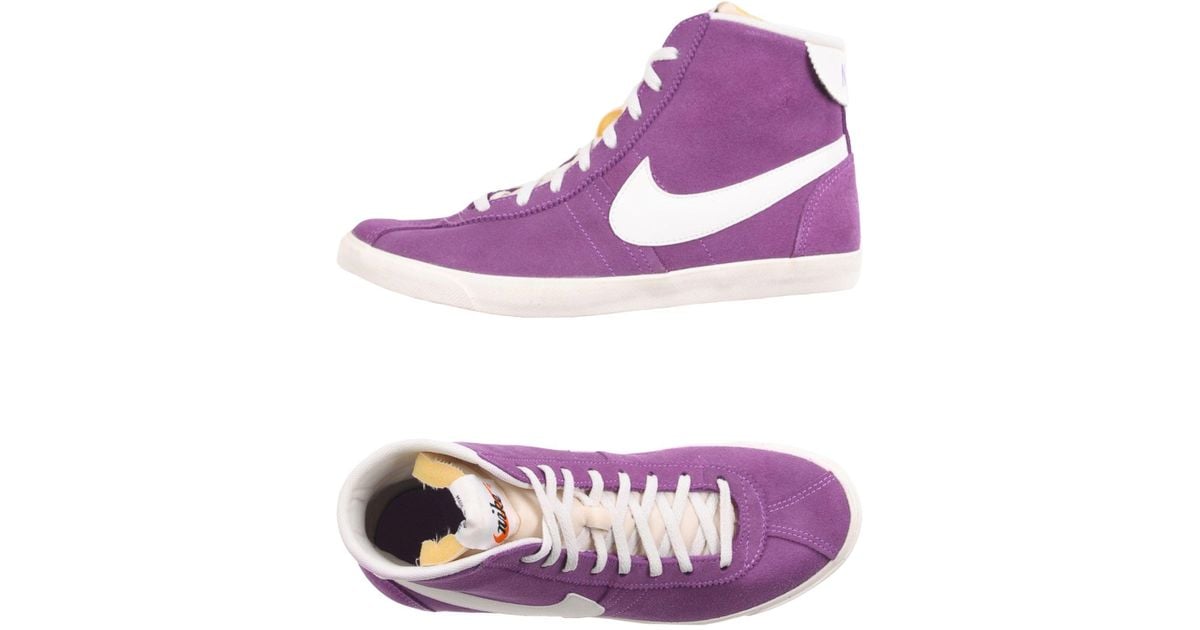 blue and purple nike high tops