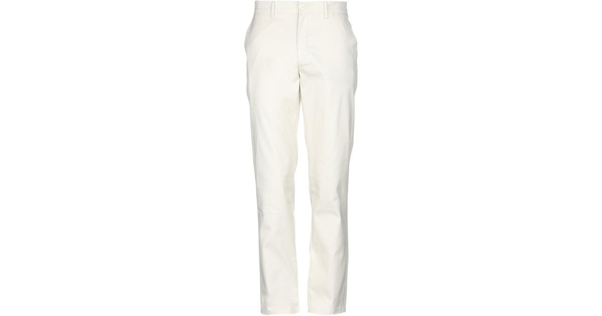 Fred Perry Cotton Casual Pants in Ivory (White) for Men - Lyst