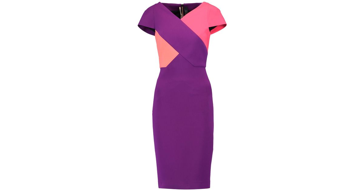 Purple Knee Length Roland Mouret Dress