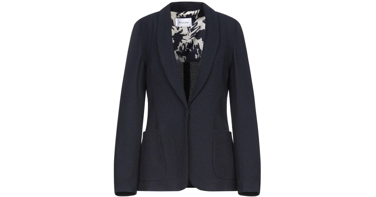 Aglini Wool Blazer in Dark Blue (Blue) - Lyst