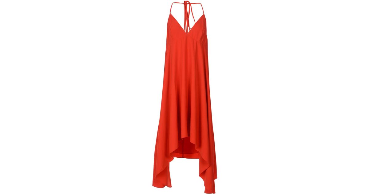 Halston Synthetic Short Dress in Red - Lyst