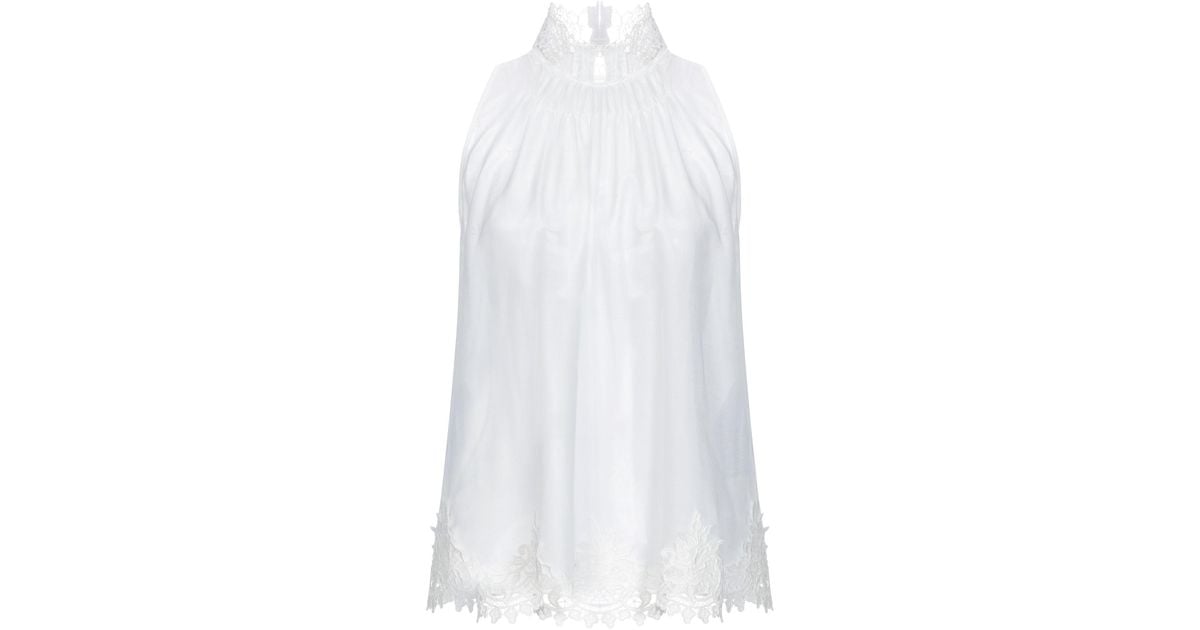 Elisabetta Franchi Lace Top in White - Lyst
