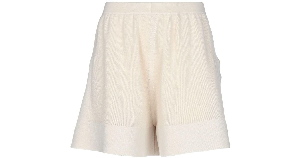 Rick Owens Cotton Shorts in Ivory (White) - Lyst