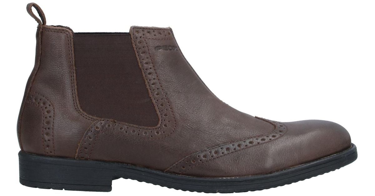 Geox Leather Ankle Boots In Dark Brown Brown For Men Save 34 Lyst 3270