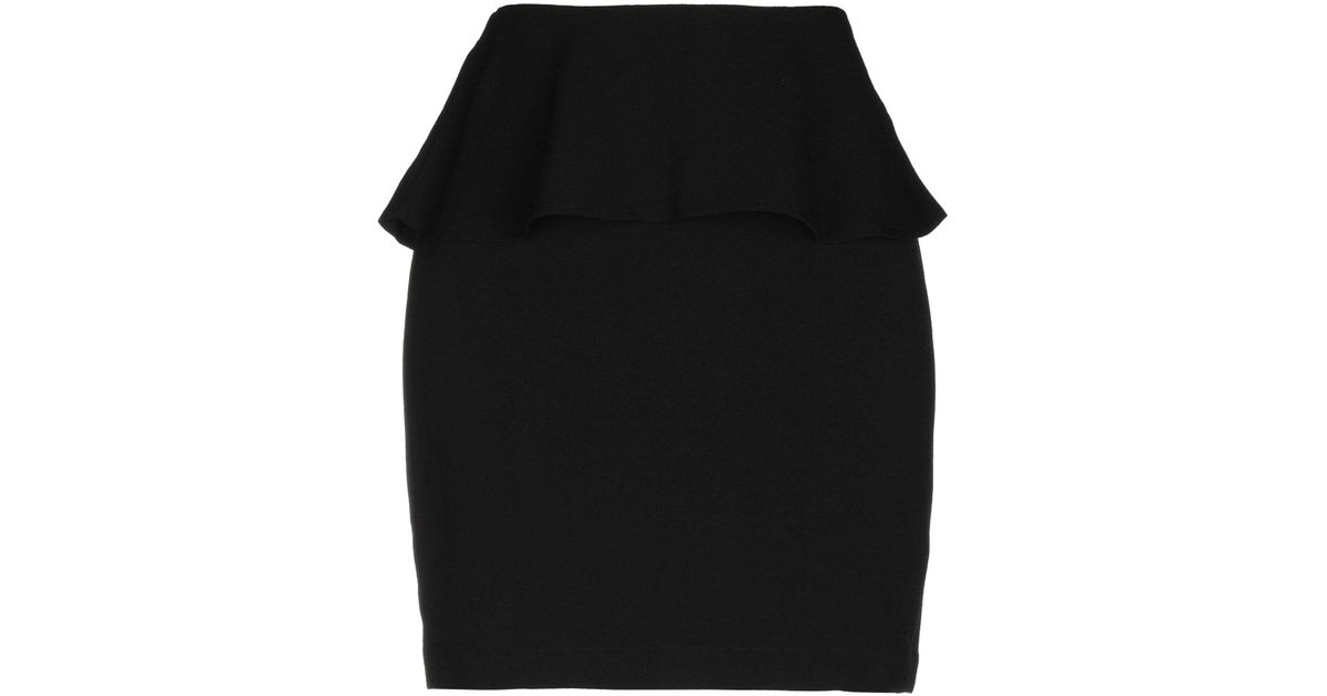 Ganni Mini Skirt in Black - Lyst