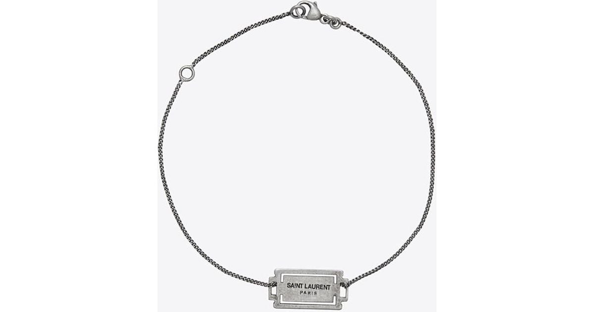 Lyst Saint Lau Razor Blade Bracelet In Oxidized Silver Toned Lyst Saint Lau Razor Blade Bracelet In Oxidized Silver Toned Br Metallic
