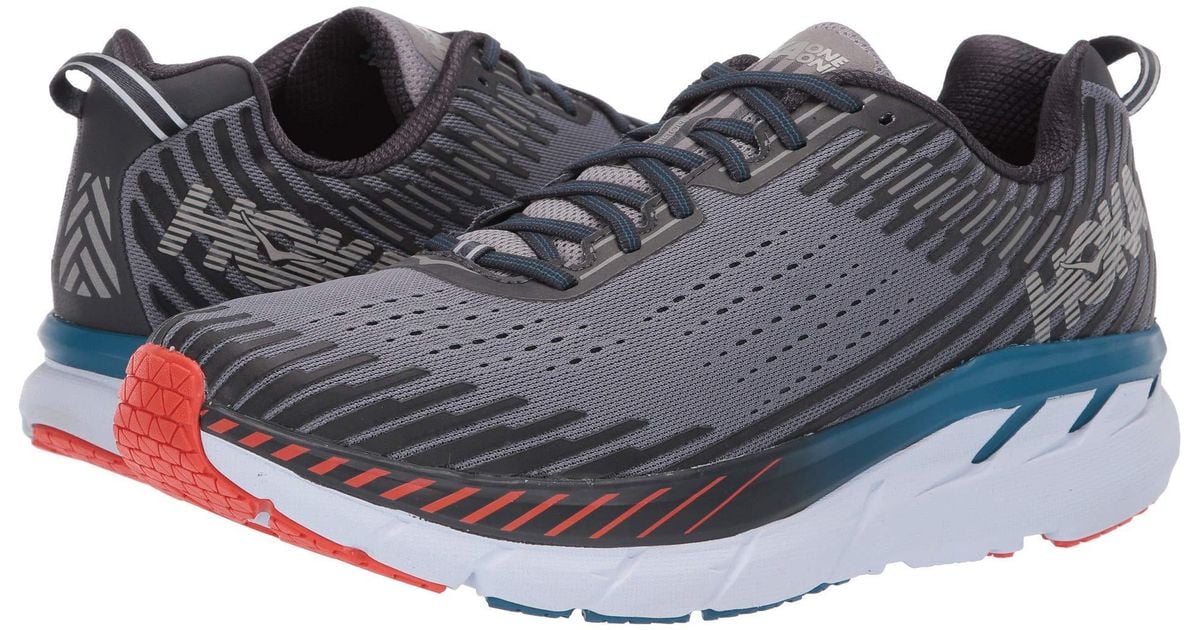 Hoka One One Blue Clifton 5 (frost Gray/ebony) Men\u0027s Running Shoes for men
