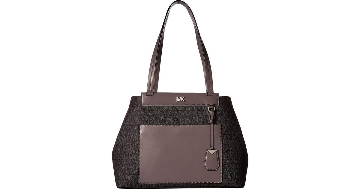 Michael Kors Meredith Medium East West Bonded Tote Black Multi Handbags Lyst