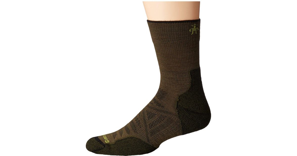 Lyst Smartwool Phd R Outdoor Light Mid Crew Loden Men S Lyst Smartwool Phd R Outdoor Light Mid Crew Loden Men S Cut Socks Shoes In Brown For