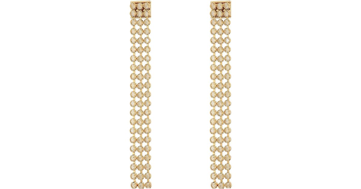 Lyst Swarovski Long Fit Refresh Pierced Earrings In Brown