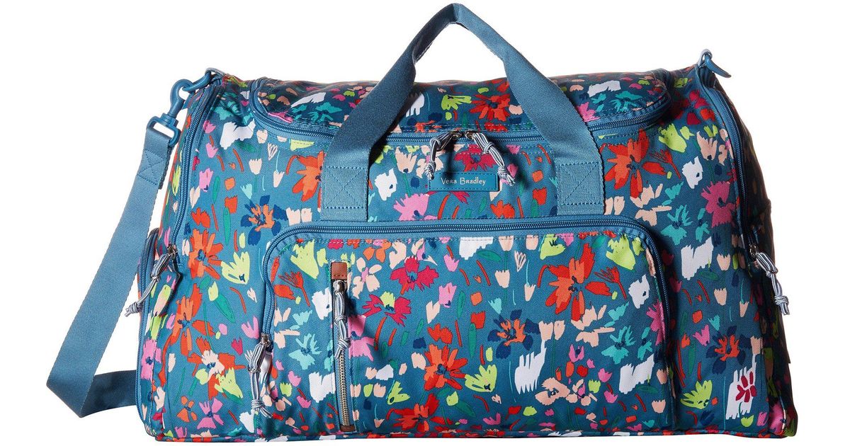 Vera Bradley Blue Lighten Up Ultimate Gym Bag Superbloom Sketch Bags