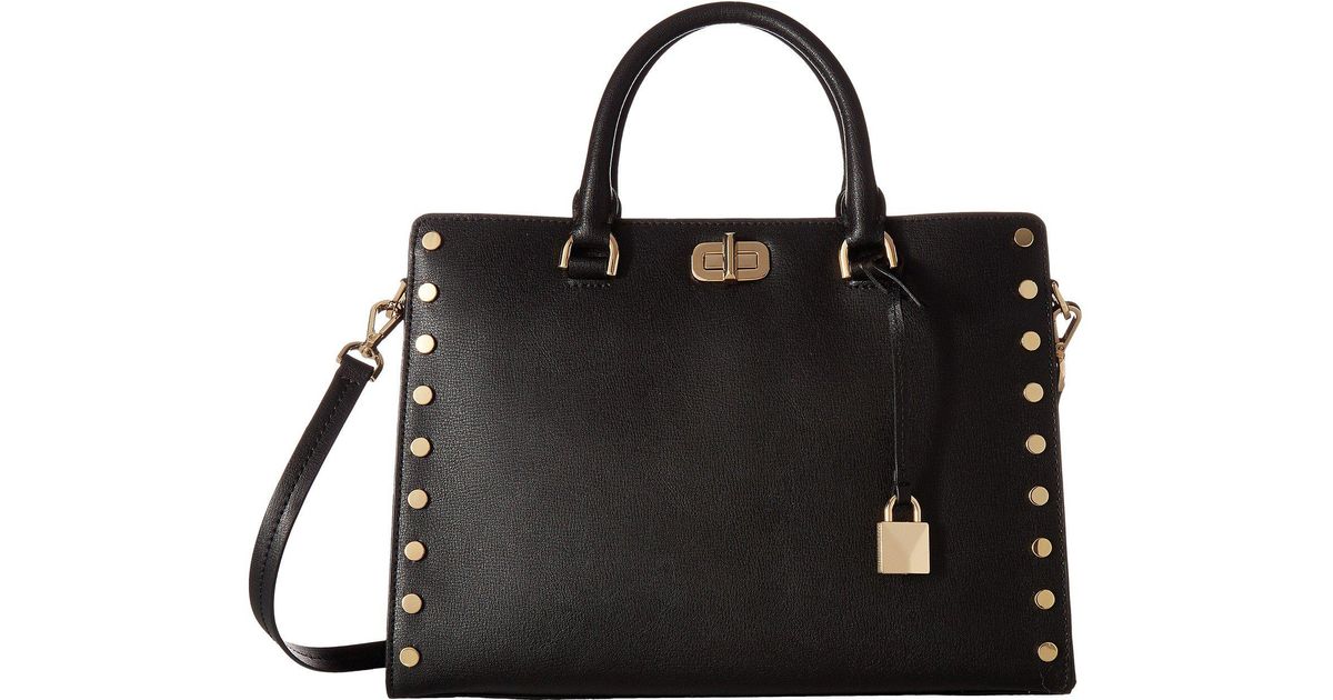Lyst Michael Kors Sylvie Stud Large Satchel Black Lyst Michael Kors Sylvie Stud Large Satchel Black Handbags In