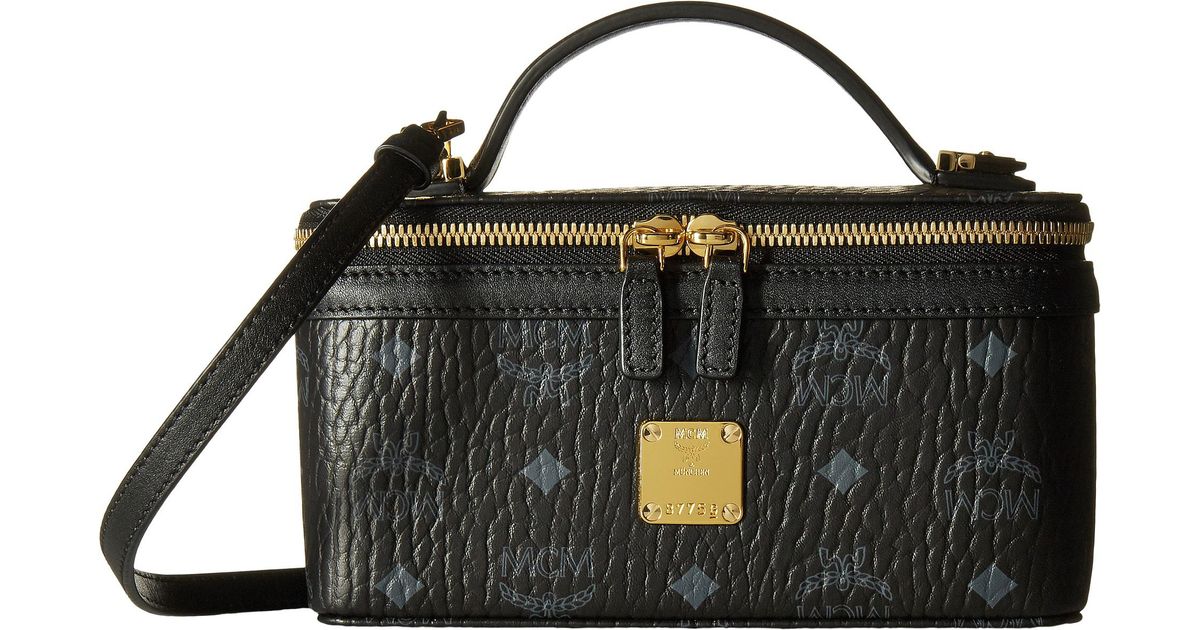 Mcm Color Visetos Cosmetic Bag Black Case