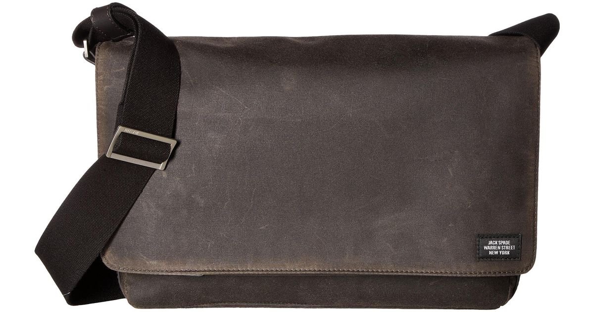 Lyst Jack Spade Waxwear Zip Messenger In Brown For Men
