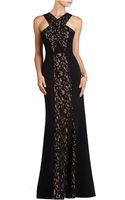 Burberry Wrapped Bodice Evening Gown in Black | Lyst