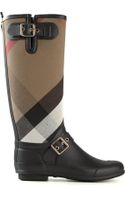 Burberry Aberfield Check Rain Boots in Black | Lyst