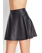 Forever 21 Pretty Tough Faux Leather Skirt in Black | Lyst