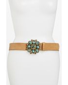 Lucky Brand Turquoise Buckle Belt in Brown | Lyst