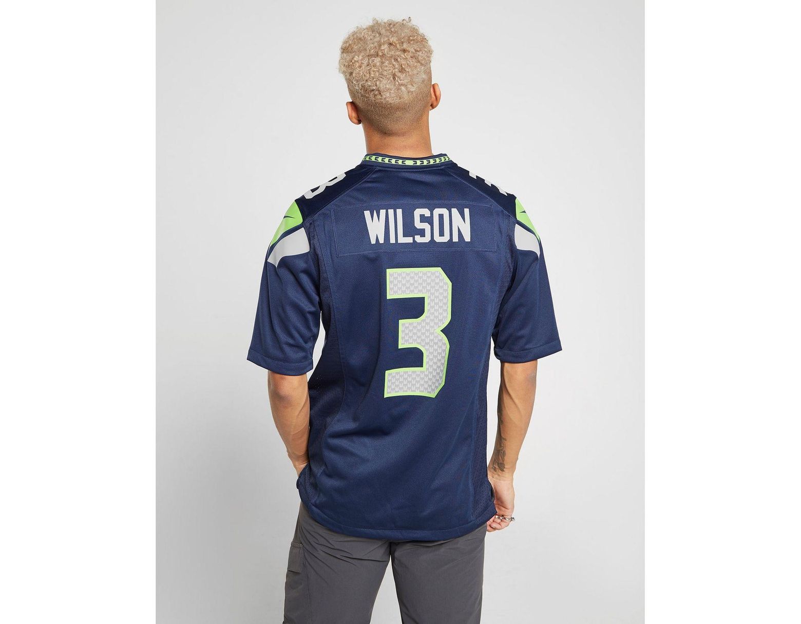 NIKE On Field NFL Seattle Seahawks #3 Russell Wilson Jersey Blue Women's L  - EUC