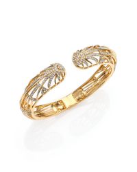 Adriana Orsini | Metallic Radiance Pavé Crystal Double-starburst Bracelet/goldtone | Lyst