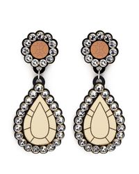 Yazbukey | Multicolor 'gold Diamonds' Gemstone Plexiglas Clip Earrings | Lyst