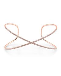 Anne Sisteron - Metallic 14kt Yellow Gold Diamond X Cuff - Lyst