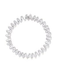 CZ by Kenneth Jay Lane | Metallic Wave Cubic Zirconia Pavé Necklace | Lyst