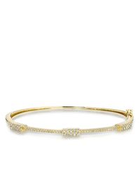 Anne Sisteron - 14kt Yellow Gold Triple Brick Diamond Bangle - Lyst