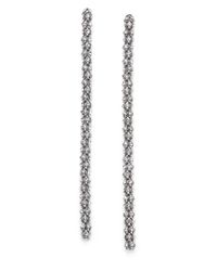 Kenneth Jay Lane | Metallic Pavé Rope Linear Drop Earrings/silvertone | Lyst