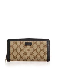 Gucci | Beige Gg Classic Zip Around Wallet | Lyst