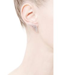 Fallon | Metallic Crystal-pavé Wing Earrings | Lyst